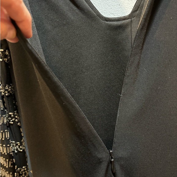 Arden B black beaded low v neck mini dress medium - Picture 8 of 9